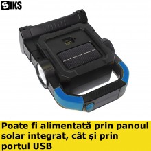 Lanterna Portabila SIKS Led Multifunctionala Cu Lampa Solara, Incarcare Solara Sau USB, 2 Zone De Lumina, 42 Leduri, Lanterna...