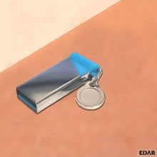 Memorie USB EDAR, Capacitate 4 GB, USB 3.0, Rezistent la Uzura, Gri Metalic / Albastru