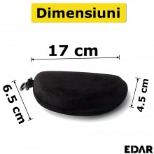 Etui Pentru Ochelari EDAR, Toc Ochelari, Design Elegant Si Durabil, Aspect Modern, Finisaj Negru