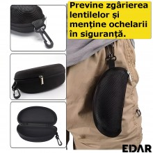 Etui Pentru Ochelari EDAR, Toc Ochelari, Design Elegant Si Durabil, Aspect Modern, Finisaj Negru Etui Pentru Ochelari EDAR, Toc Ochelari, Design Elegant Si Durabil, Aspect Modern, Finisaj Negru