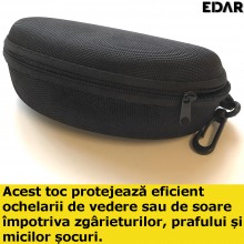 Etui Pentru Ochelari EDAR, Toc Ochelari, Design Elegant Si Durabil, Aspect Modern, Finisaj Negru Etui Pentru Ochelari EDAR, Toc Ochelari, Design Elegant Si Durabil, Aspect Modern, Finisaj Negru