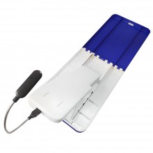 Suport Pliabil EDAR Pentru Pedichiura, Adjustabil, Sistem De Iluminare Led, Portabil, Albastru