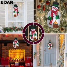Ornament EDAR Pentru Geam Cu Om De Zapada, Decor Luminos Cu LED, Culoare Multicolora