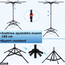Uscator De Rufe Tip Umbrela EDAR, Vertical, Pliabil, Portabil, Ergonomic, Inaltime Reglabila 150 Cm, 6 Brate, Capacitate De U... Uscator De Rufe Tip Umbrela EDAR, Vertical, Pliabil, Portabil, Ergonomic, Inaltime Reglabila 150 Cm, 6 Brate, Capacitate De U...