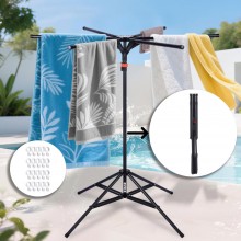 Uscator De Rufe Tip Umbrela EDAR, Vertical, Pliabil, Portabil, Ergonomic, Inaltime Reglabila 150 Cm, 6 Brate, Capacitate De U...