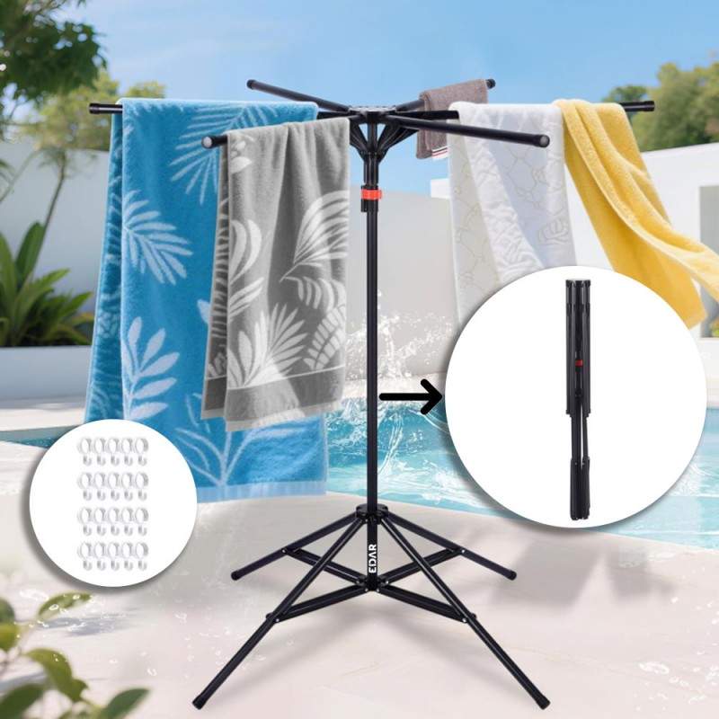 Uscator De Rufe Tip Umbrela EDAR, Vertical, Pliabil, Portabil, Ergonomic, Inaltime Reglabila 150 Cm, 6 Brate, Capacitate De U... Uscator De Rufe Tip Umbrela EDAR, Vertical, Pliabil, Portabil, Ergonomic, Inaltime Reglabila 150 Cm, 6 Brate, Capacitate De U...