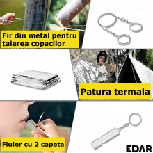 Kit EDAR Supravietuire 12 In 1, Set Ideal pentru Pentru Camping, Vanatoare, Calatorii, Pescuit, Drumetii, Impermeabil, Rezist... Kit EDAR Supravietuire 12 In 1, Set Ideal pentru Pentru Camping, Vanatoare, Calatorii, Pescuit, Drumetii, Impermeabil, Rezist...