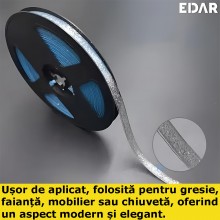 Banda EDAR Adeziva Decorativa, Ideala Pentru Gresie, Faianta, Mobilier Sau Chiuveta, Rezistenta La Apa, Dimensiuni 6m X 7, 5m...