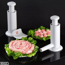 Masina De Umplut Carnati EDAR, Accesoriu Preparat Chiftelute, Manuala, Portabila, Verticala, Usor De Folosit, Plastic, Gri