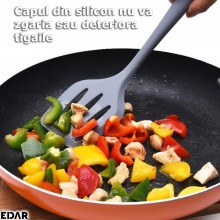 Set Ustensile Bucatarie EDAR, Din Silicon, Design Elegant, Termorezistente, Antiaderente, 11 Piese, Gri