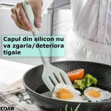 Set Ustensile Bucatarie EDAR, Din Silicon, Design Elegant, Termorezistente, Antiaderente, 11 Piese, Turcoaz