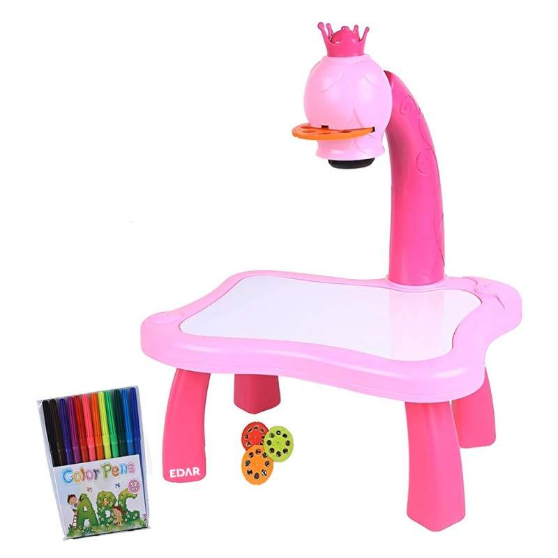 Jucarie EDAR Educationala Tip Tabla, Model Printesa, Masuta Pentru Desenat Cu Proiector Si Diapozitive, Holograma, 3 Discuri ... Jucarie EDAR Educationala Tip Tabla, Model Printesa, Masuta Pentru Desenat Cu Proiector Si Diapozitive, Holograma, 3 Discuri ...