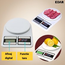 Cantar Electronic EDAR De Bucatarie, 10 kg, Alb – Precizie Si Eleganta In Gatit