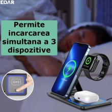 Incarcator Wireless EDAR Multifunctional, 3 In 1, Pentru Telefon Smartphone, Smartwatch, Carcasa Casti Fara Fir, Pliabil, Ung... Incarcator Wireless EDAR Multifunctional, 3 In 1, Pentru Telefon Smartphone, Smartwatch, Carcasa Casti Fara Fir, Pliabil, Ung...