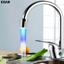Cap Robinet EDAR Tip Duza Cu Lumina LED Colorata Ambientala, Universal, Plastic, Argintiu Cap Robinet EDAR Tip Duza Cu Lumina LED Colorata Ambientala, Universal, Plastic, Argintiu
