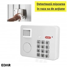 Alarma Wireless EDAR Cu Senzor De Miscare – Alb Alarma Wireless EDAR Cu Senzor De Miscare – Alb