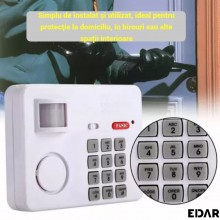 Alarma Wireless EDAR Cu Senzor De Miscare – Alb