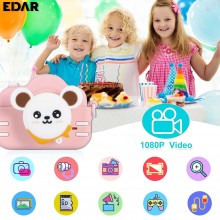Camera EDAR Foto Video Pentru Copii, Model Ursulet 1080P, HD, 2 inch, Jocuri Incluse, Acumulator 600 mAh, Culoare Roz Camera EDAR Foto Video Pentru Copii, Model Ursulet 1080P, HD, 2 inch, Jocuri Incluse, Acumulator 600 mAh, Culoare Roz