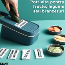 Razatoare Multifunctionala EDAR, 5 In 1, pentru Legume, Fructe, Branzeturi, Lame Interschimbabile, Componente Detasabile Si L... Razatoare Multifunctionala EDAR, 5 In 1, pentru Legume, Fructe, Branzeturi, Lame Interschimbabile, Componente Detasabile Si L...