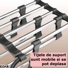 Umeras Pliabil Organizator Pentru Pantaloni EDAR, TIje Mobile Inox, 5 Carlige, Culoare Neagra