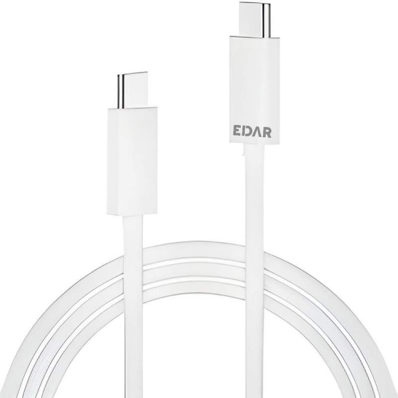 Cablu EDAR De Incarcare USB Type-C la Type-C, 1m, Alb
