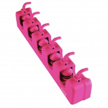 Suport Multifunctional De Perete Pentru Maturi Si Mop, EDAR, 5 Spatii Pentru Unelte Si 6 Cuiere, Sistem Ingenios De Agatare, Roz