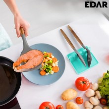 Suport EDAR Pentru Ustensile De Bucatarie, 5 Compartimente, Material Silicon, Culoare Albastra