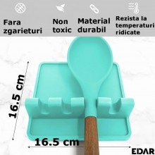 Suport EDAR Pentru Ustensile De Bucatarie, 5 Compartimente, Material Silicon, Culoare Albastra