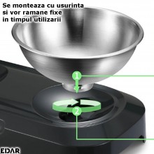 Set Boluri Inalte EDAR Din Otel Inoxidabil Si Suport, Pentru Caini, Pisici, Unghi De Inclinare Reglabil, Antiderapant, Gri/Ar...