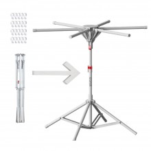 Uscator De Rufe Tip Umbrela EDAR, Vertical, Pliabil, Portabil, Ergonomic, Inaltime Reglabila 150 Cm, 6 Brate, Capacitate De U...