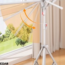 Uscator De Rufe Tip Umbrela EDAR, Vertical, Pliabil, Portabil, Ergonomic, Inaltime Reglabila 150 Cm, 6 Brate, Capacitate De U...