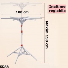 Uscator De Rufe Tip Umbrela EDAR, Vertical, Pliabil, Portabil, Ergonomic, Inaltime Reglabila 150 Cm, 6 Brate, Capacitate De U... Uscator De Rufe Tip Umbrela EDAR, Vertical, Pliabil, Portabil, Ergonomic, Inaltime Reglabila 150 Cm, 6 Brate, Capacitate De U...