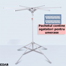 Uscator De Rufe Tip Umbrela EDAR, Vertical, Pliabil, Portabil, Ergonomic, Inaltime Reglabila 150 Cm, 6 Brate, Capacitate De U... Uscator De Rufe Tip Umbrela EDAR, Vertical, Pliabil, Portabil, Ergonomic, Inaltime Reglabila 150 Cm, 6 Brate, Capacitate De U...