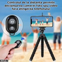 Telecomanda Bluetooth EDAR Pentru Camera Telefon, Selfie, Pentru iOS, Android, Portabila, Compacta Si Usoara, Negru Telecomanda Bluetooth EDAR Pentru Camera Telefon, Selfie, Pentru iOS, Android, Portabila, Compacta Si Usoara, Negru