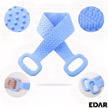 Banda Pentru Igiena Corporala EDAR, 2 In 1, Masaj Si Exfoliere, Activeaza Circulatia, Silicon Moale, Albastru