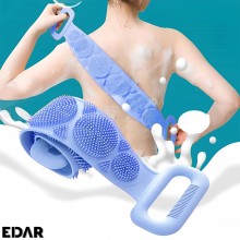 Banda Pentru Igiena Corporala EDAR, 2 In 1, Masaj Si Exfoliere, Activeaza Circulatia, Silicon Moale, Albastru