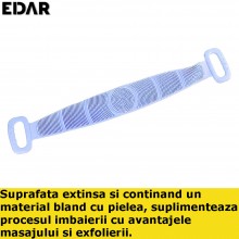Banda Pentru Igiena Corporala EDAR, 2 In 1, Masaj Si Exfoliere, Activeaza Circulatia, Silicon Moale, Albastru