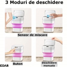 Cos De Gunoi inteligent EDAR Cu Alimentare Baterii, Senzor Detectie Miscare, Pliabil, Deschidere Automata, Capacitate 8-17 Li... Cos De Gunoi inteligent EDAR Cu Alimentare Baterii, Senzor Detectie Miscare, Pliabil, Deschidere Automata, Capacitate 8-17 Li...