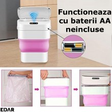 Cos De Gunoi inteligent EDAR Cu Alimentare Baterii, Senzor Detectie Miscare, Pliabil, Deschidere Automata, Capacitate 8-17 Li... Cos De Gunoi inteligent EDAR Cu Alimentare Baterii, Senzor Detectie Miscare, Pliabil, Deschidere Automata, Capacitate 8-17 Li...