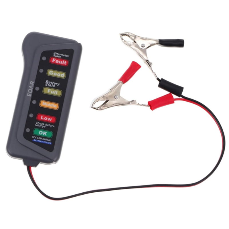 Tester Alternator Baterie 12V Cu Afisaj LED Carguard EDAR, Ideal Pentru Autoturisme, Camioane, Verificare Rapida Starea Alter... Tester Alternator Baterie 12V Cu Afisaj LED Carguard EDAR, Ideal Pentru Autoturisme, Camioane, Verificare Rapida Starea Alter...