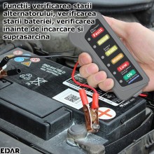 Tester Alternator Baterie 12V Cu Afisaj LED Carguard EDAR, Ideal Pentru Autoturisme, Camioane, Verificare Rapida Starea Alter... Tester Alternator Baterie 12V Cu Afisaj LED Carguard EDAR, Ideal Pentru Autoturisme, Camioane, Verificare Rapida Starea Alter...