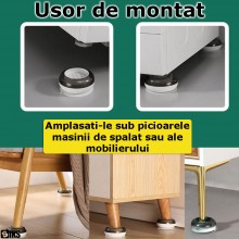 Set 4 Picioruse Anti-Vibratie SIKS, Suport Anti-Zgomot Si Antiderapante Pentru Masina De Spalat, Uscator De Rufe, Frigider, M... Set 4 Picioruse Anti-Vibratie SIKS, Suport Anti-Zgomot Si Antiderapante Pentru Masina De Spalat, Uscator De Rufe, Frigider, M...