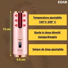 Ondulator Fara Fir EDAR, Portabil – Incarcare USB, Wireless, Bej/Auriu