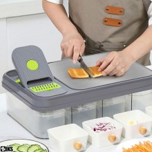 Razatoare, Tocator si Feliator Multifunctional SIKS Pentru Legume Si Fructe, Manual, 28 piese, Lame Din Otel Inoxidabil, Mult...