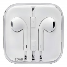 Casti Audio EDAR Cu Fir, Mufa Jack 3.5mm, Alb