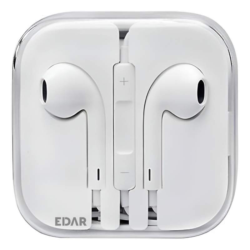 Casti Audio EDAR Cu Fir, Mufa Jack 3.5mm, Alb