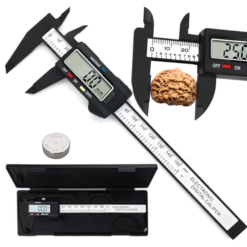 Subler Digital EDAR, Masurare Maxim 150 mm, Unitate De Masura mm/Inch, Alimentare Baterie LR44, Argintiu