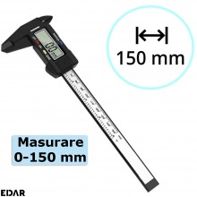 Subler Digital EDAR, Masurare Maxim 150 mm, Unitate De Masura mm/Inch, Alimentare Baterie LR44, Argintiu