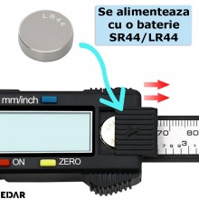 Subler Digital EDAR, Masurare Maxim 150 mm, Unitate De Masura mm/Inch, Alimentare Baterie LR44, Argintiu