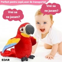 Papagal Vorbitor Rosu EDAR, Din Plus, 20 cm – Jucarie Interactiva Si Amuzanta Papagal Vorbitor Rosu EDAR, Din Plus, 20 cm – Jucarie Interactiva Si Amuzanta